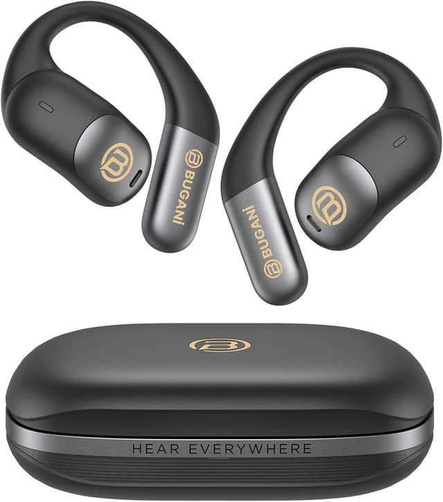 Detalle de BUGANI Open-Ear Bluetooth 5.4 Earbuds with Noise Cancelling, 60H Playtime, IPX5 (Open-Ear Running Headphones)