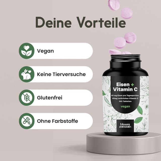 Detalle 2 de Eisentabletten Eisenbisglycinat mit Vitamin C 365