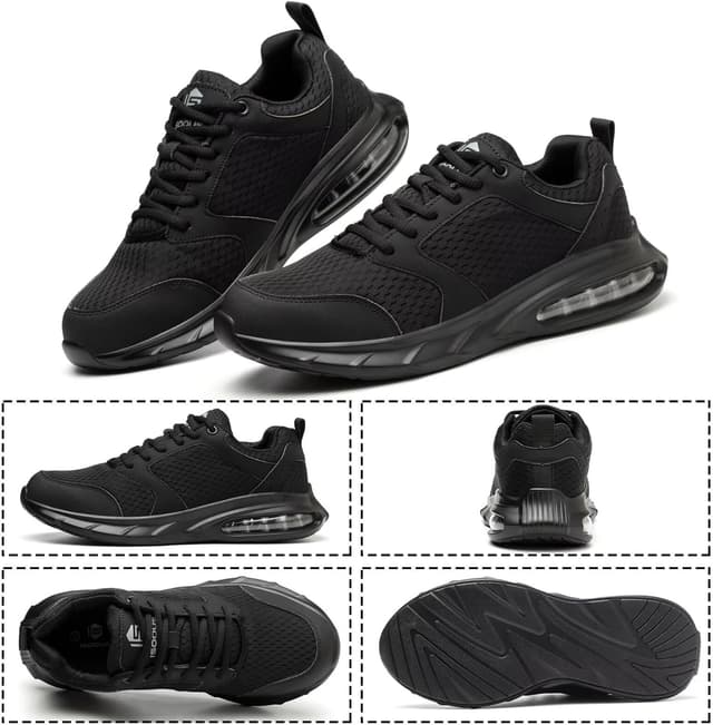 Detalle de Scarpe antinfortunistiche da lavoro uomo con punta in acciaio, suola antiscivolo e cuscino d’aria