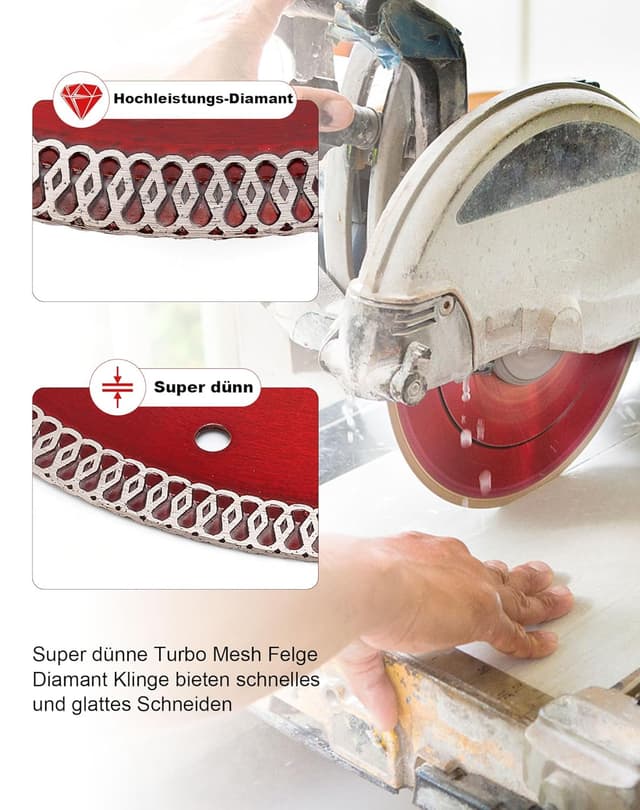 Detalle de Casaverde Diamantscheibe 230 mm für Stein, Beton, Granit und Ziegel (Nassschneiden)
