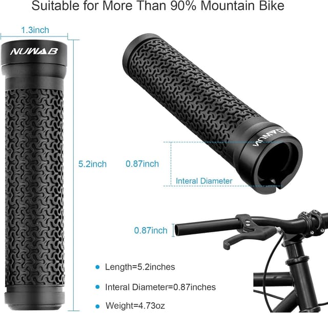 Thumbnail 5 de NUWAB Premium Bike Handlebar Grips 5.2in
