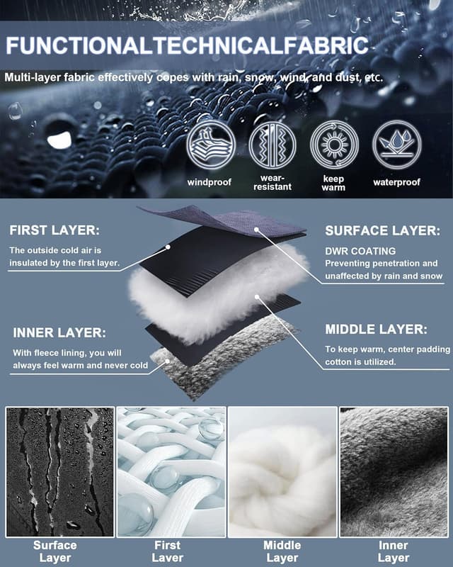 Thumbnail 5 de CNBQDD Winter Jacket Men’s Waterproof Ski Coat with Hood