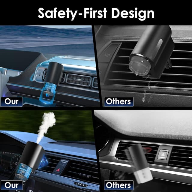 Thumbnail 6 de Car Air Freshener (5 Scents, 10 Refills) Smart Vent Clip Auto On/Off with Three Spray Modes