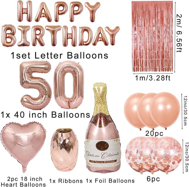 Thumbnail 2 de Joybble 50th Rose Gold Birthday Balloons