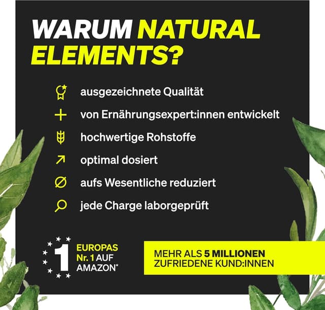 Thumbnail 1 de natural elements Premium Omega 3 120 Kapseln – Omega‑3 Nahrungsergänzung 💊