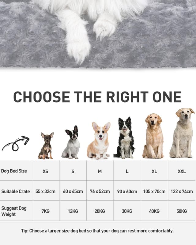 Detalle 2 de KSIIA Large Dog Bed 90x60x8cm calming cushion