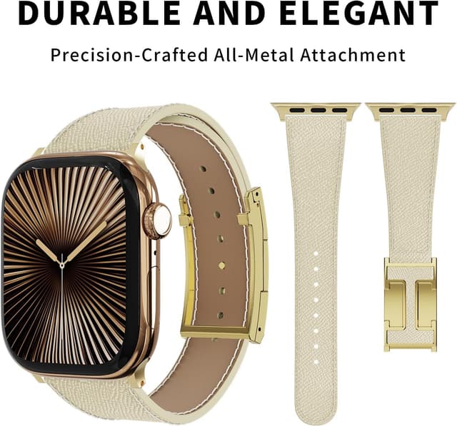 Detalle 2 de Apple Watch Ultra Leather Magnetic Band 49mm