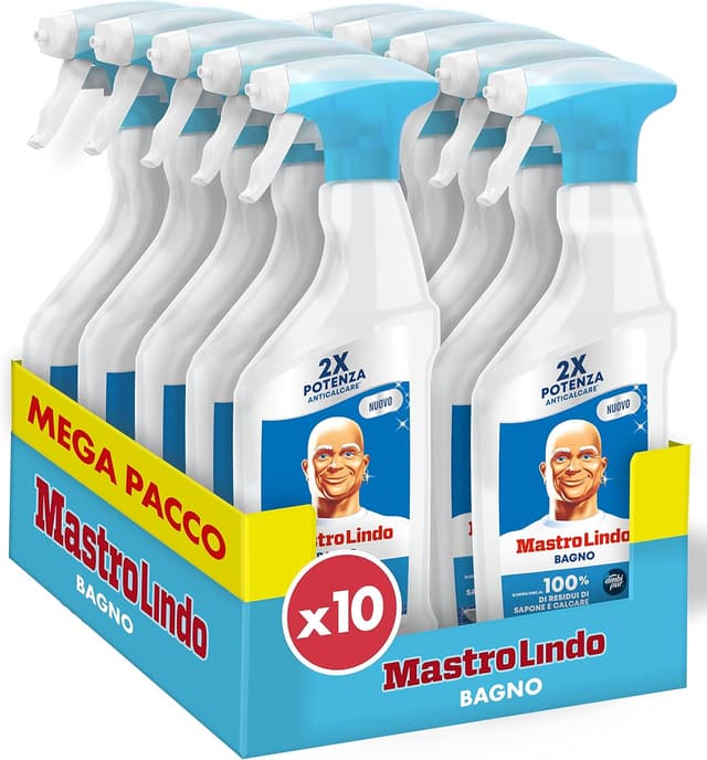 Detalle de Mastro Lindo Detersivo Bagno Anticalcare Spray (10 x 500 ml) alla Freschezza Ambi Pur