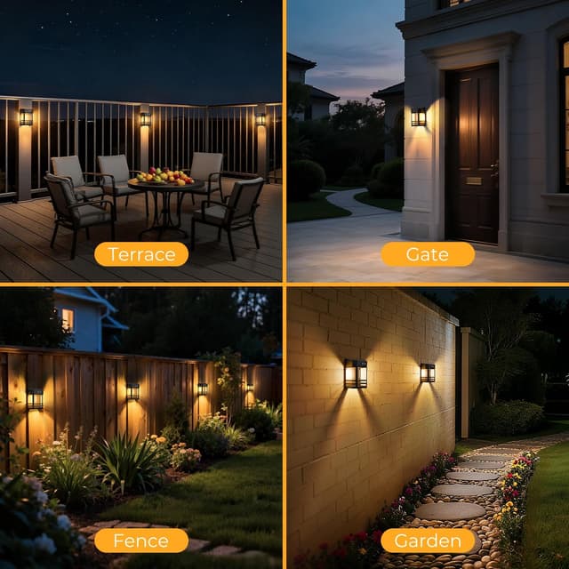 Detalle de btfarm Solar Fence Lights 2 Pack, 3 Modes