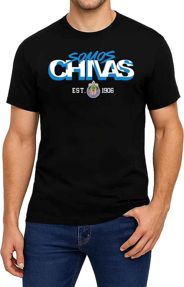 Detalle de Icon Sports Official Club Deportivo Guadalajara (Chivas) 100% Cotton T-Shirt for Adults (Unisex)