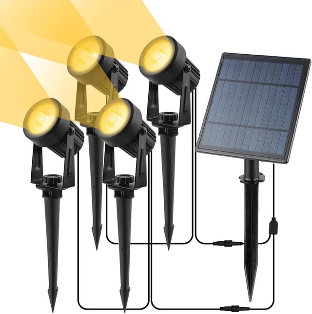 Detalle de CORESLUX Solar Garden Spotlights (4-in-1) 3000K Warm White Waterproof Outdoor Uplighters