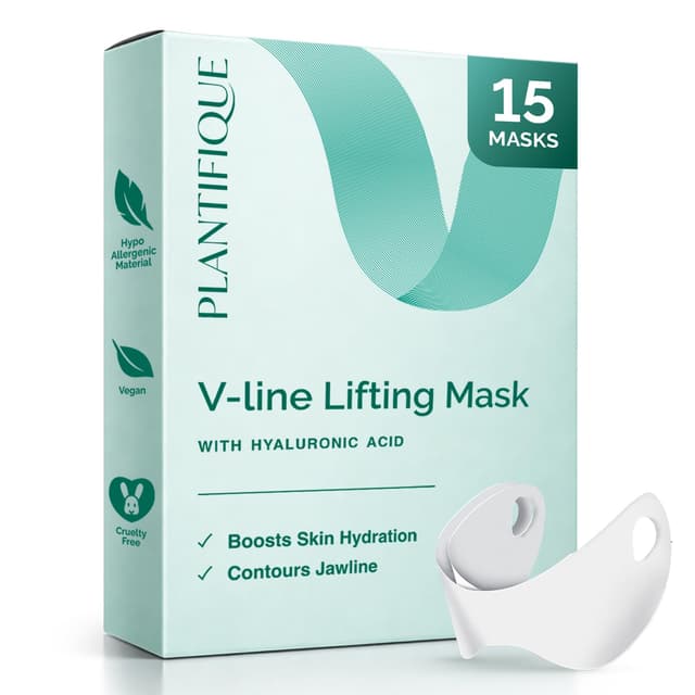 Detalle de Plantifique V-line Hyaluron Gesichtsmaske für die Kieferlinie – 15er Set (vegan)