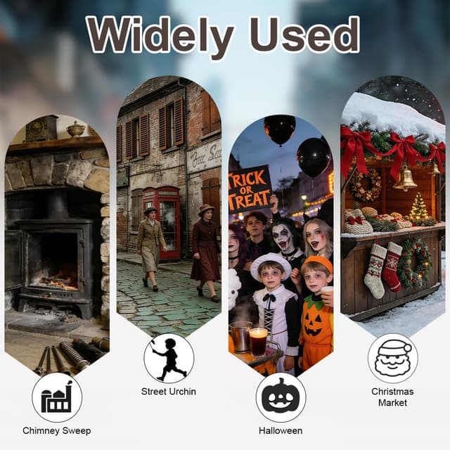 Detalle de DiULi Costume victorien pauper 3 pièces enfant (4 à 12 ans) avec pantalon et capuchon