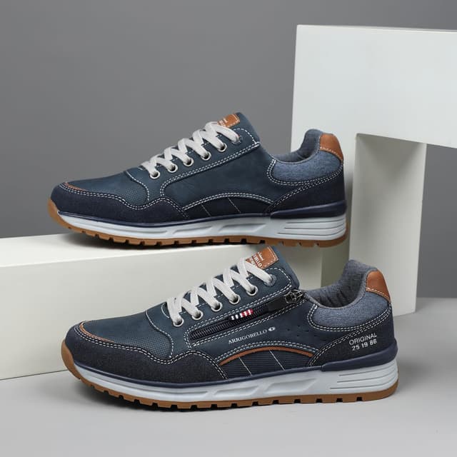 Detalle 2 de ARRIGO BELLO Sneakers uomo trekking, palestra e casual con zip e suola antiscivolo (taglie 41-46)