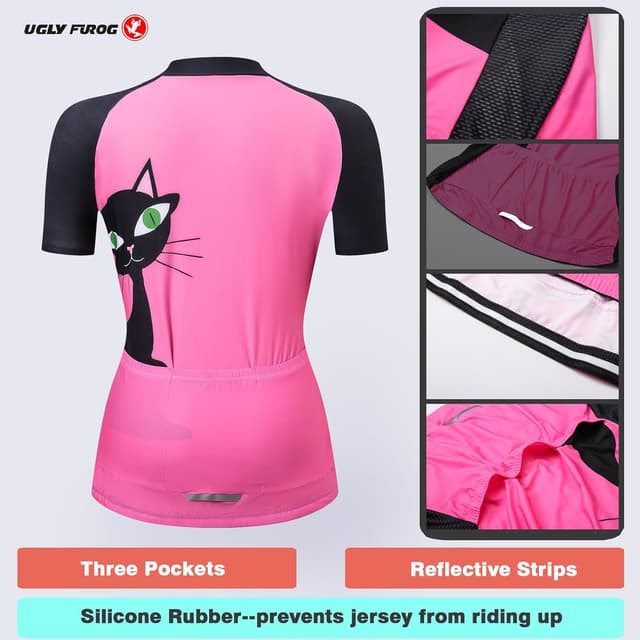 Detalle 2 de UGLY FROG SJW01 MTB Sommer Damen Trikot mit Reißverschluss (kurzarm)