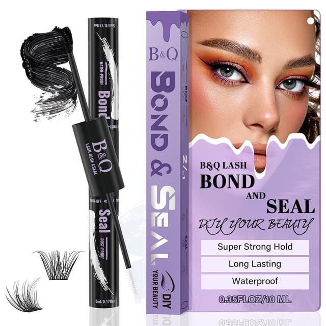 Detalle de B&Qaugen Lash Bond and Seal Waterproof 10ML Eyelash Glue for Lash Clusters (Black)