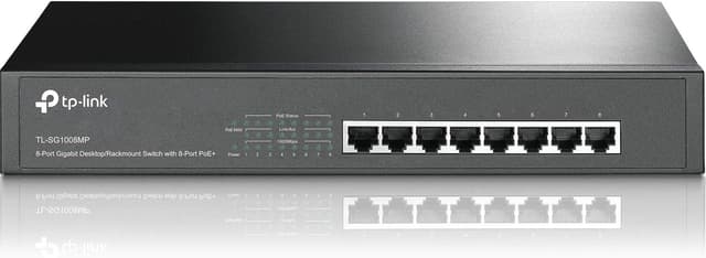 Detalle de TP-Link TL-SG1008MP 8-Port Gigabit PoE Switch (8 PoE+ ports, 126W) with Plug-and-Play