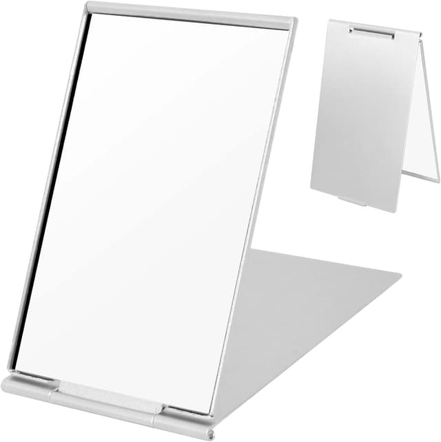 Detalle de Gudalea Set aus 2 Taschenspiegeln, klappbar & mit Tischständer – Reisespiegel 10 x 7 cm