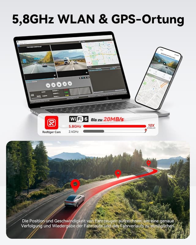 Thumbnail 6 de REDTIGER Dashcam Front-/Rear 4K/2,5K mit STARVIS 2 256 GB Max