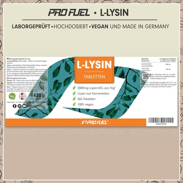 Thumbnail 5 de L-Lysin Tabletten 365 đź’Š