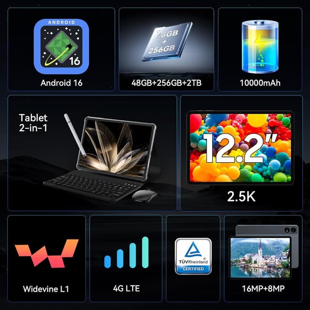 Thumbnail 1 de TABWEE T60 Tablet 12 Pollici con Tastiera