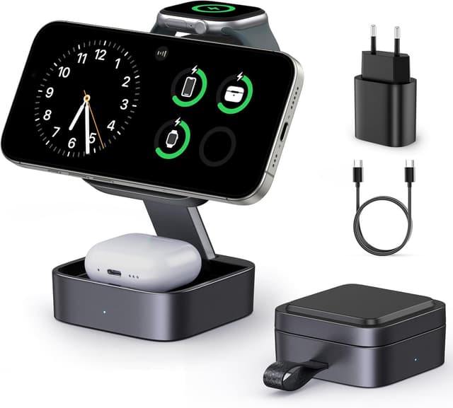 Imagen de Station de recharge 3-en-1 magnétique 15W pliable en OfertitasTOP