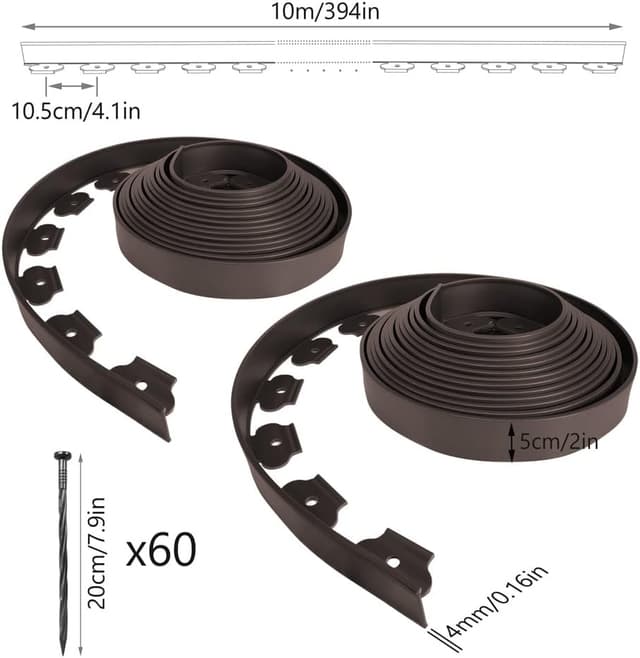 Thumbnail 6 de VOUNOT Bordo Giardino Flessibile 20 m Marrone