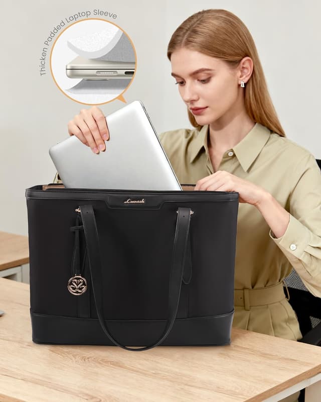 Detalle de LOVEVOOK Large Tote Bag Handbag for Women – 15.6-inch Laptop Work/Teacher Shoulder Bag