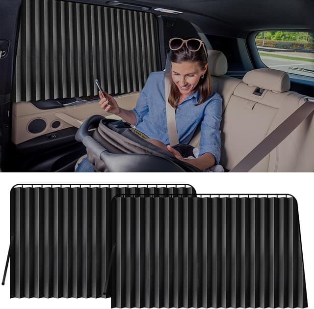 Detalle de XCBYT Magnetic Car Window Privacy Curtains (Set of 2) — 99% Light Blocking