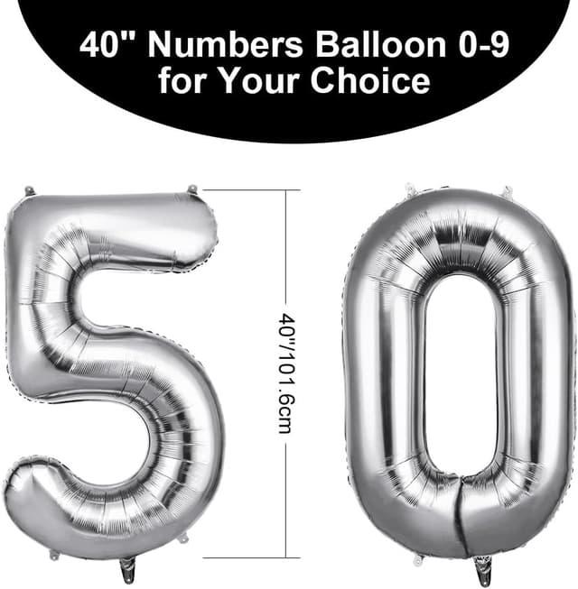 Thumbnail 1 de OFFCUP Zahlen Luftballon 50 101 cm 🎈