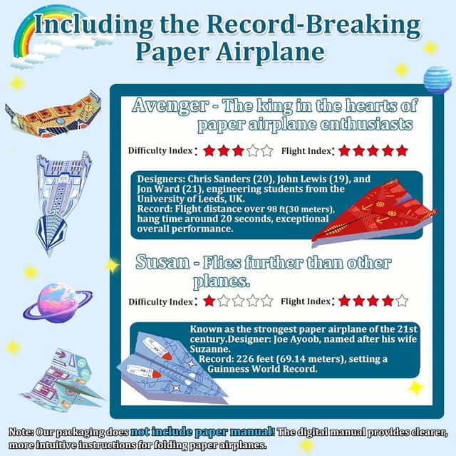 Thumbnail 1 de Paper Airplane Kits 16 Designs, 32 Sheets 📝✈