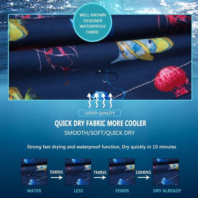 Detalle de MEILONGER Badehose für Jungen – Badeshorts mit Netzfutter, Taschen und Tunnelzug