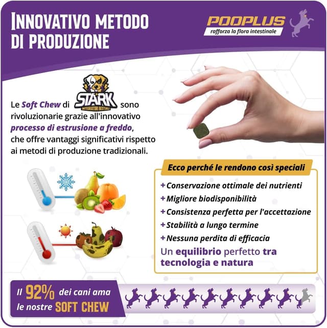 Detalle 2 de Probiotici per cani Pooplus Pooplus 60 bocconcini da 180 g con prebiotici e inulina