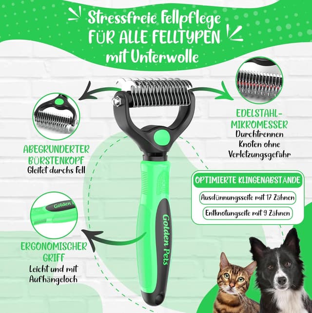 Detalle de TESTURTEIL Unterwollbürste für Langhaar 🐾