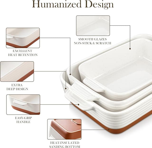 Detalle 1 de MALACASA TARA casserole bakeware set of 3