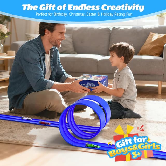 Thumbnail 2 de 5M Flexible Race Track with 4 Cars