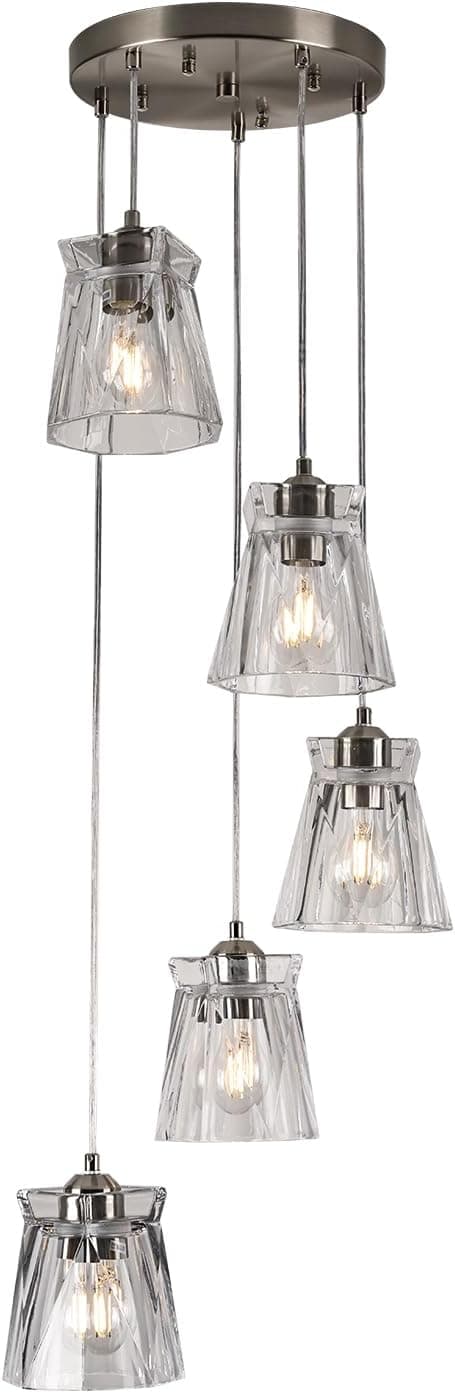 Detalle de FRIXCHUR chrome pendant light, 5 lights
