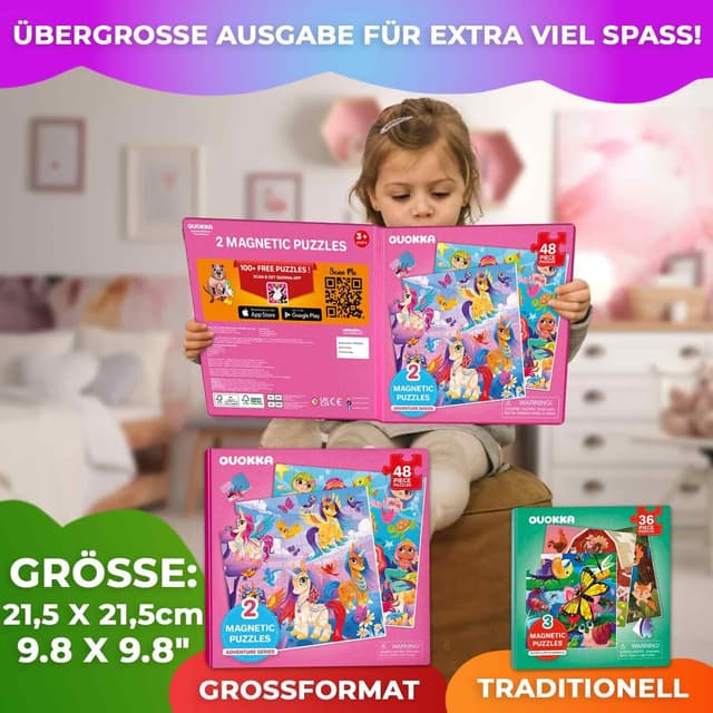 Detalle 2 de QUOKKA Magnetspiel ab 3-4 Jahre 48‑teiliges Puzzle