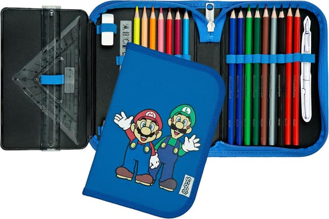 Detalle 2 de Scooli astuccio per la scuola Super Mario con penne, colori e accessori (da 6 anni)