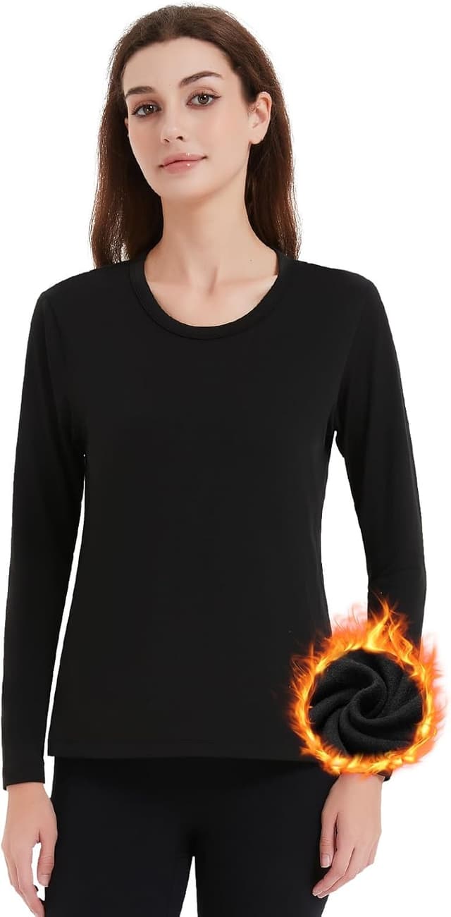 Detalle de Soudittur Maglia Termica Donna a Manica Lunga con fodera in pile