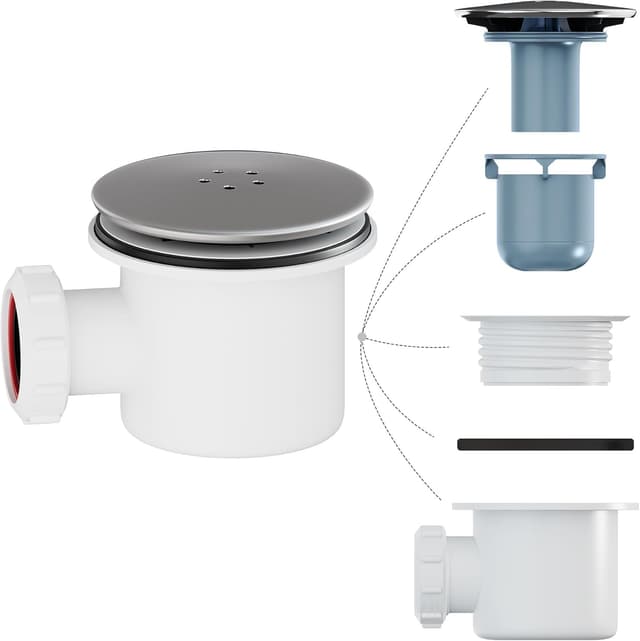 Detalle 2 de HNNHOME Shower Drain Cover Replacement (Chrome) – Removable 90mm/115mm Trap Cover