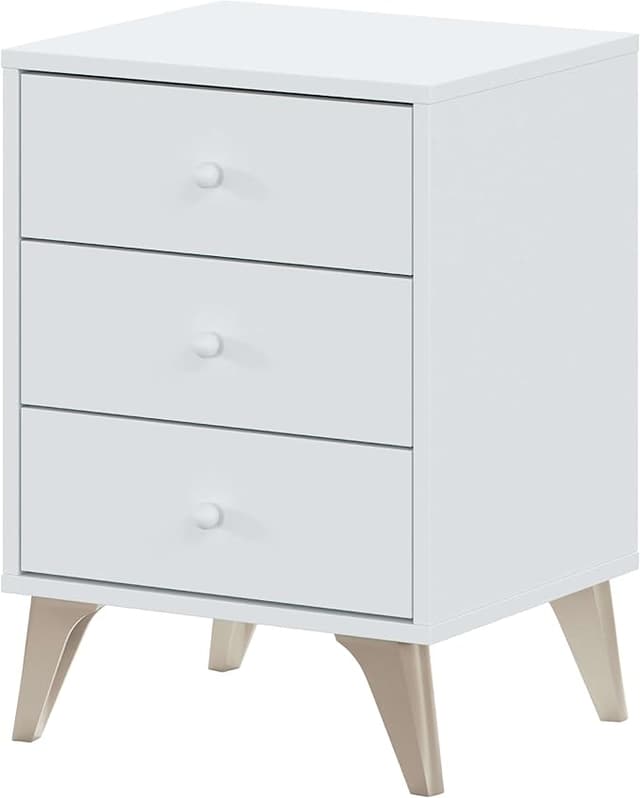 Detalle de Habitdesign Sweet 🌙 Mesita 3 Cajones Blanco Artik