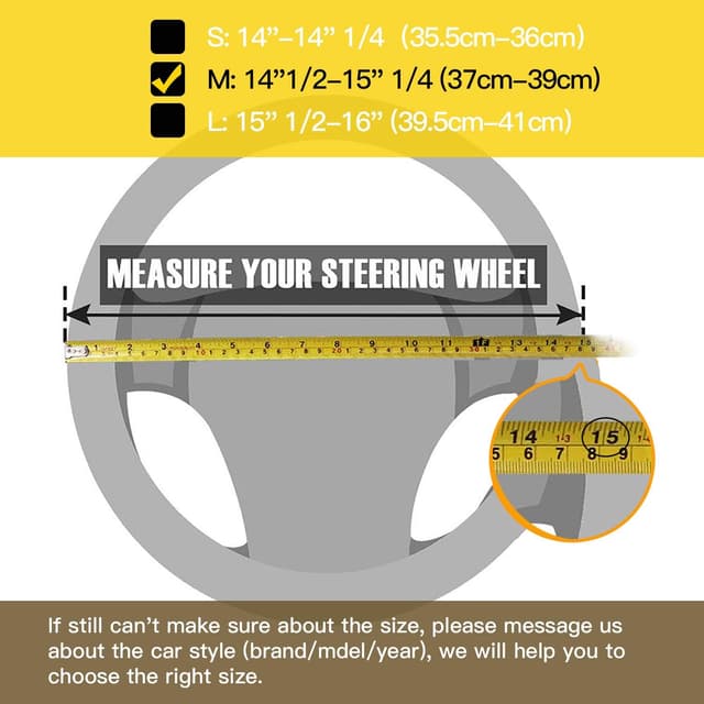 Thumbnail 5 de Valleycomfy Steering Wheel Cover 15 Inch