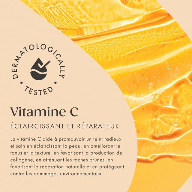 Detalle de Sérum Vitamine C visage 100 ml avec acide hyaluronique, aloe vera bio et vitamine E – Satin Naturel