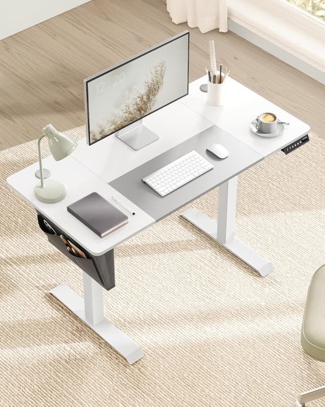 Detalle de SONGMICS elektrisch höhenverstellbarer Schreibtisch LSD015W02, 120 x 60 cm stufenlos, mit Memory-Funktion