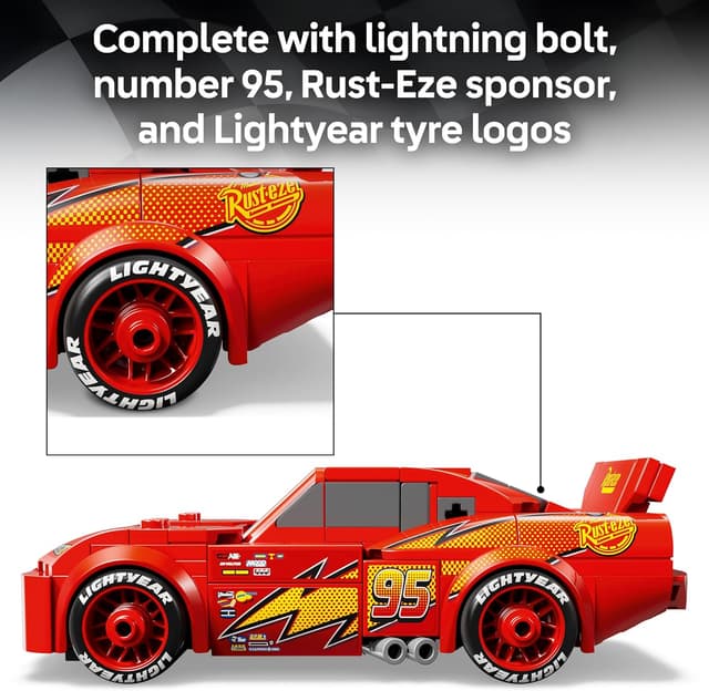 Detalle de LEGO Lightning McQueen 77255 race car kit
