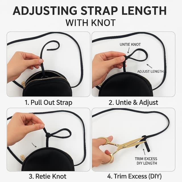 Detalle 2 de YONBEN Sac à bandoulière Circle pour femme en nylon, fermeture éclair et bretelles réglables