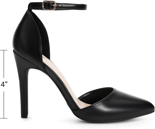 Detalle de DREAM PAIRS Escarpins femme à bout pointu et talons aiguilles de 10 cm avec bride cheville