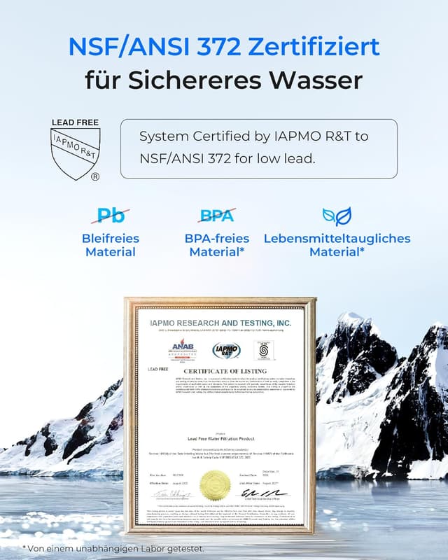 Detalle de Waterdrop Wasserfilter Wasserhahn mit Filterlebensdauer-Reminder: Kohleblock-System gegen Chlor, Schwermetalle & schlechten Geschmack