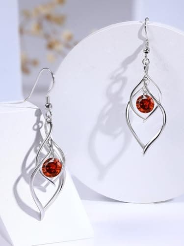 Detalle 1 de Qings Pendientes Granate de enero 925